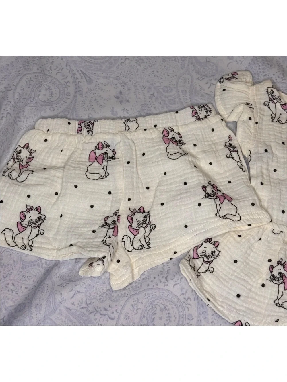 Disney The Aristocats Marie 100% Cotton 2 piece top & shorts